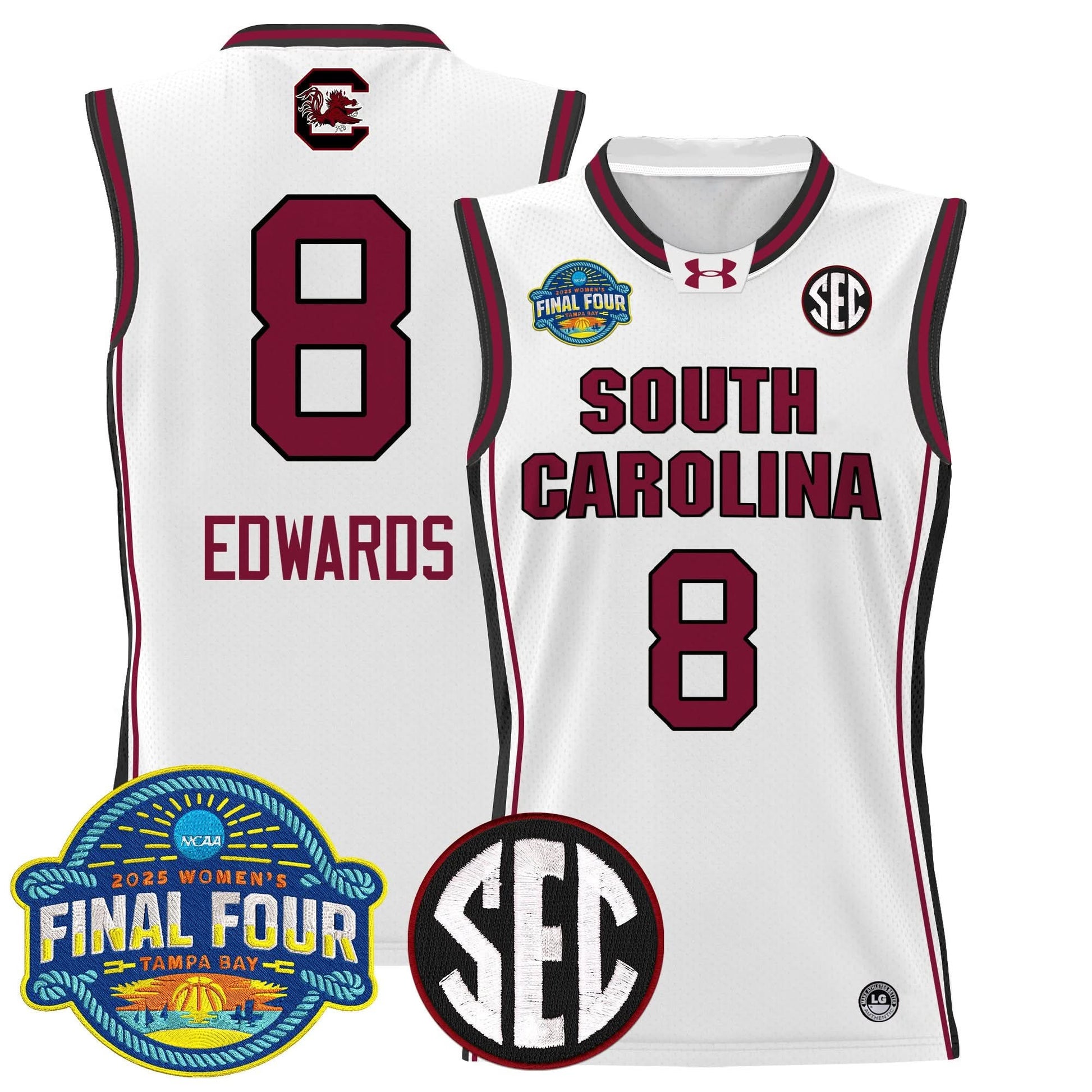 South Carolina Gamecocks 2025 Sec Women's Final Four Patch Lightweight Basketball Jersey - All Stitched