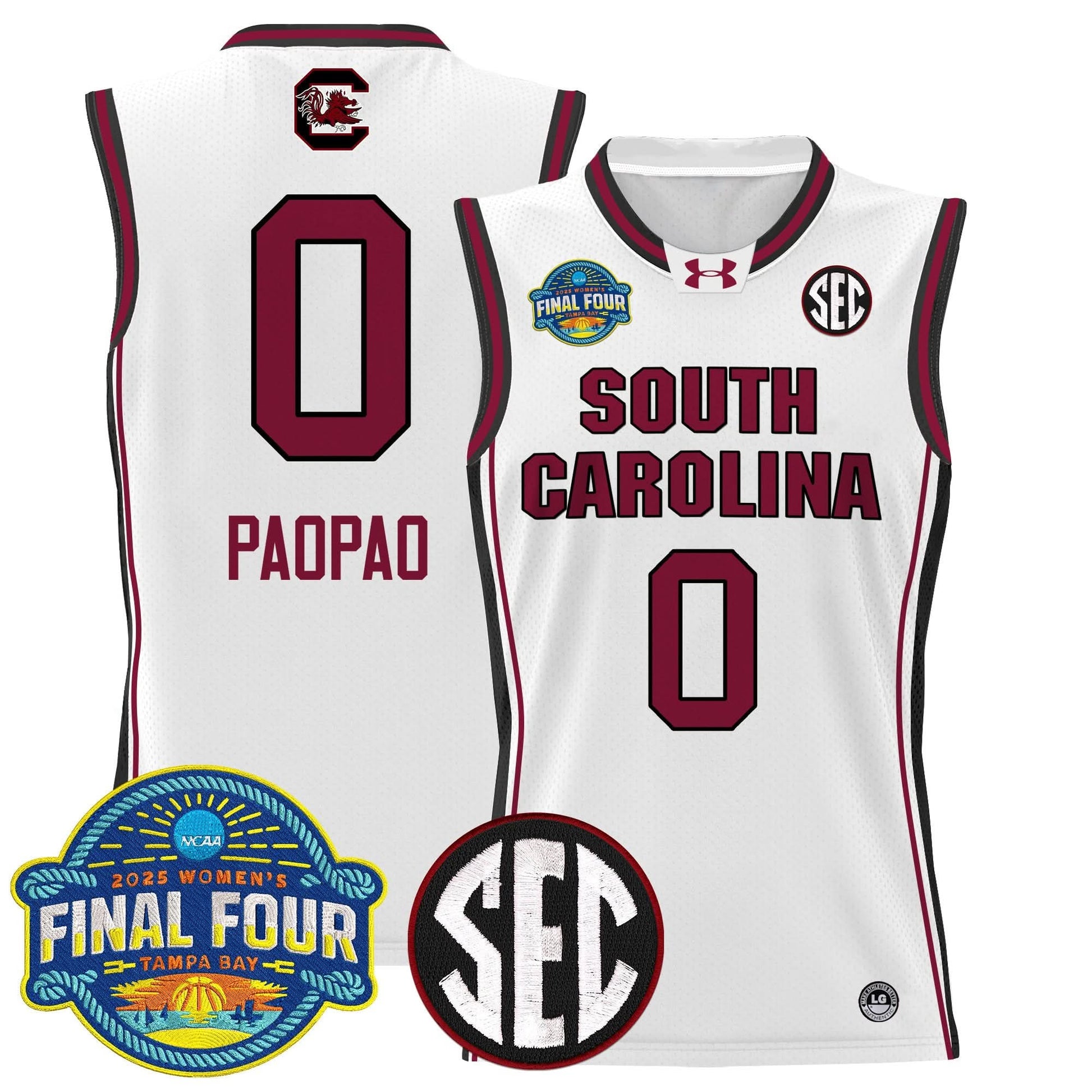 South Carolina Gamecocks 2025 Sec Women's Final Four Patch Lightweight Basketball Jersey - All Stitched