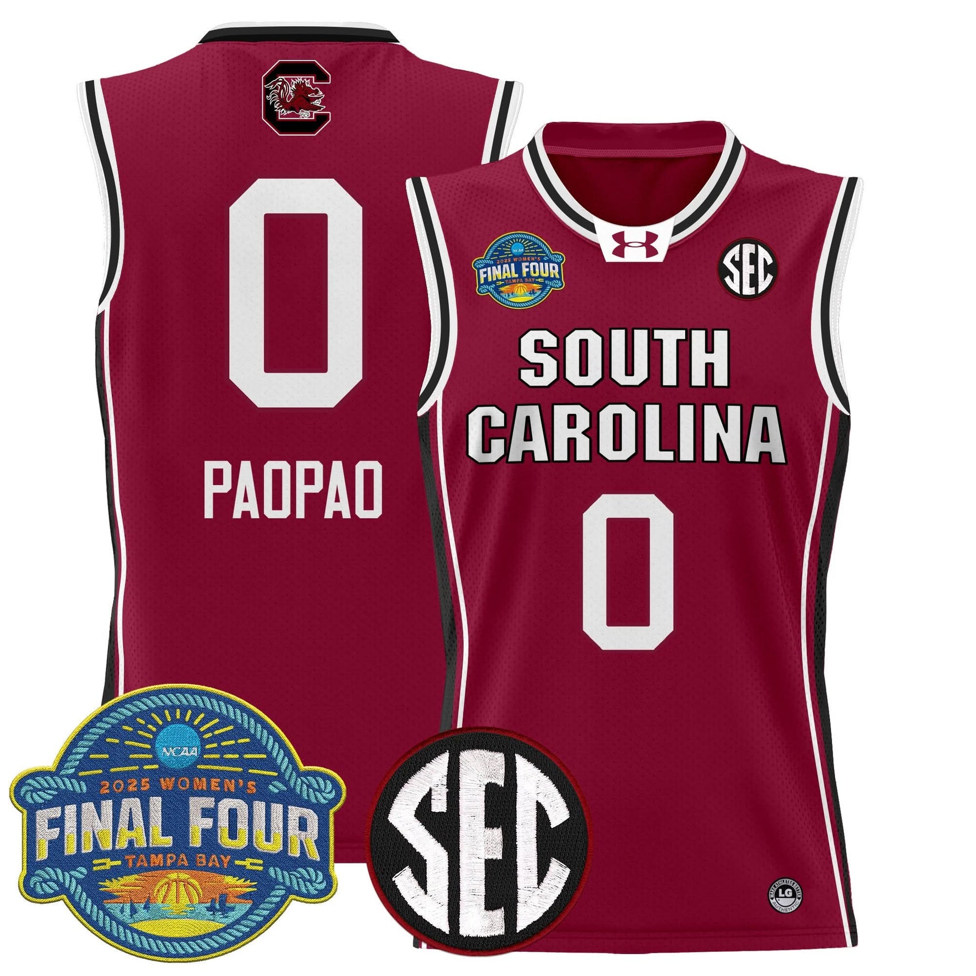 South Carolina Gamecocks 2025 Sec Women's Final Four Patch Lightweight Basketball Jersey - All Stitched