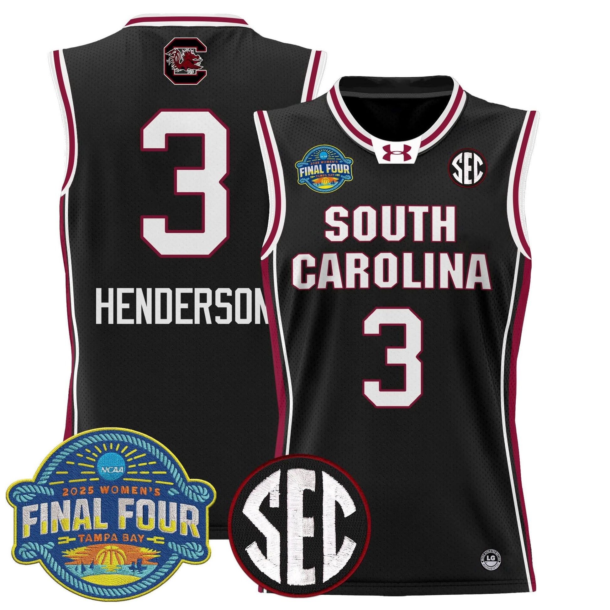 South Carolina Gamecocks 2025 Sec Women's Final Four Patch Lightweight Basketball Jersey - All Stitched