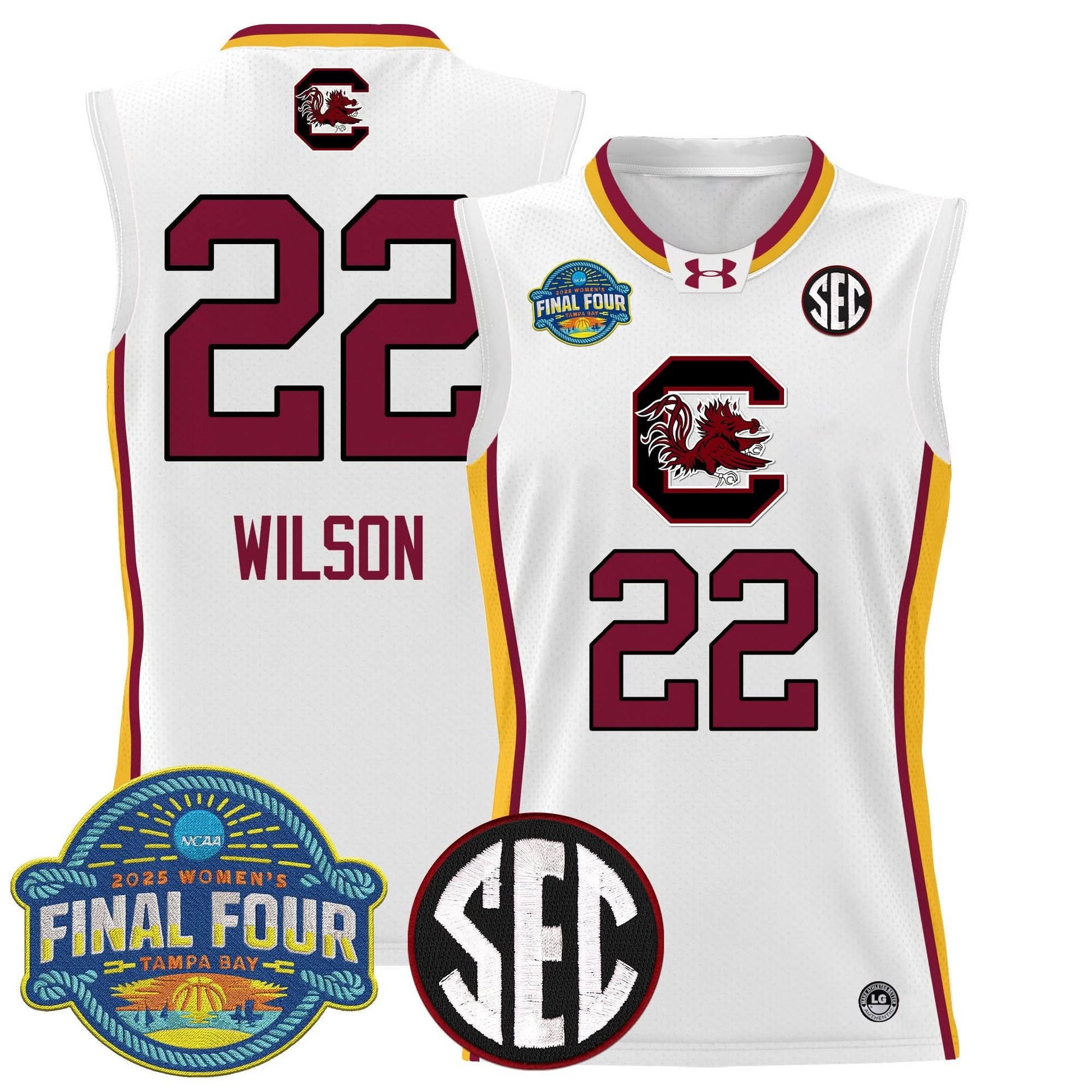 South Carolina Gamecocks 2025 Sec Women's Final Four Patch Lightweight Basketball Jersey - All Stitched