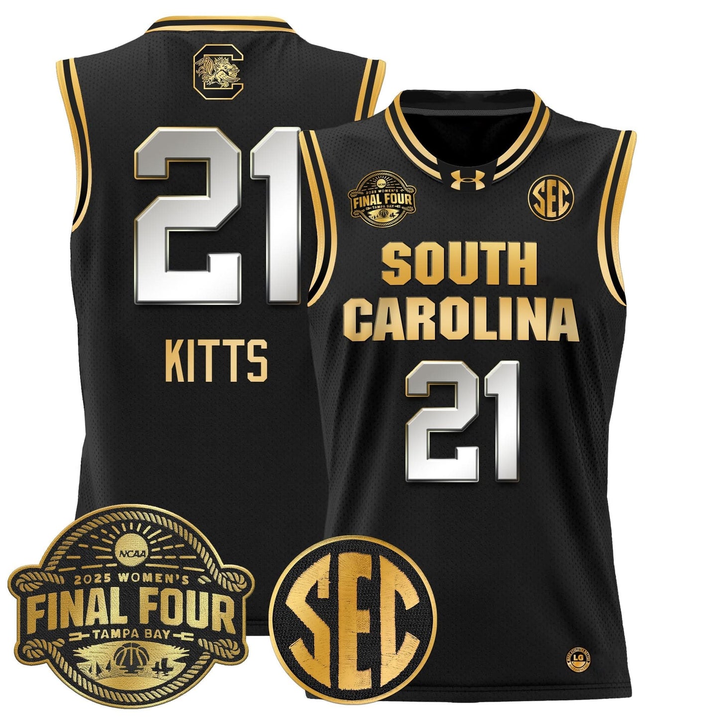 South Carolina Gamecocks 2025 Sec Women's Final Four Patch Lightweight Basketball Jersey - All Stitched