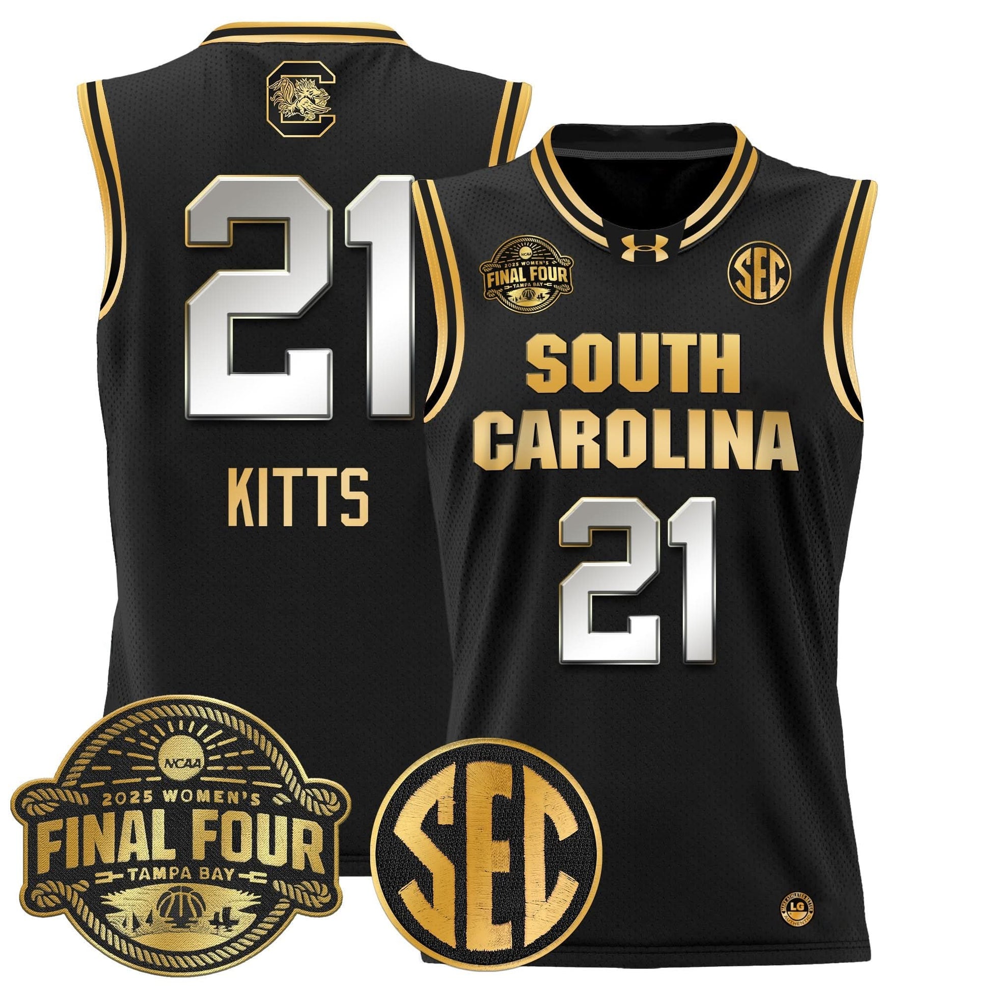South Carolina Gamecocks 2025 Sec Women's Final Four Patch Lightweight Basketball Jersey - All Stitched