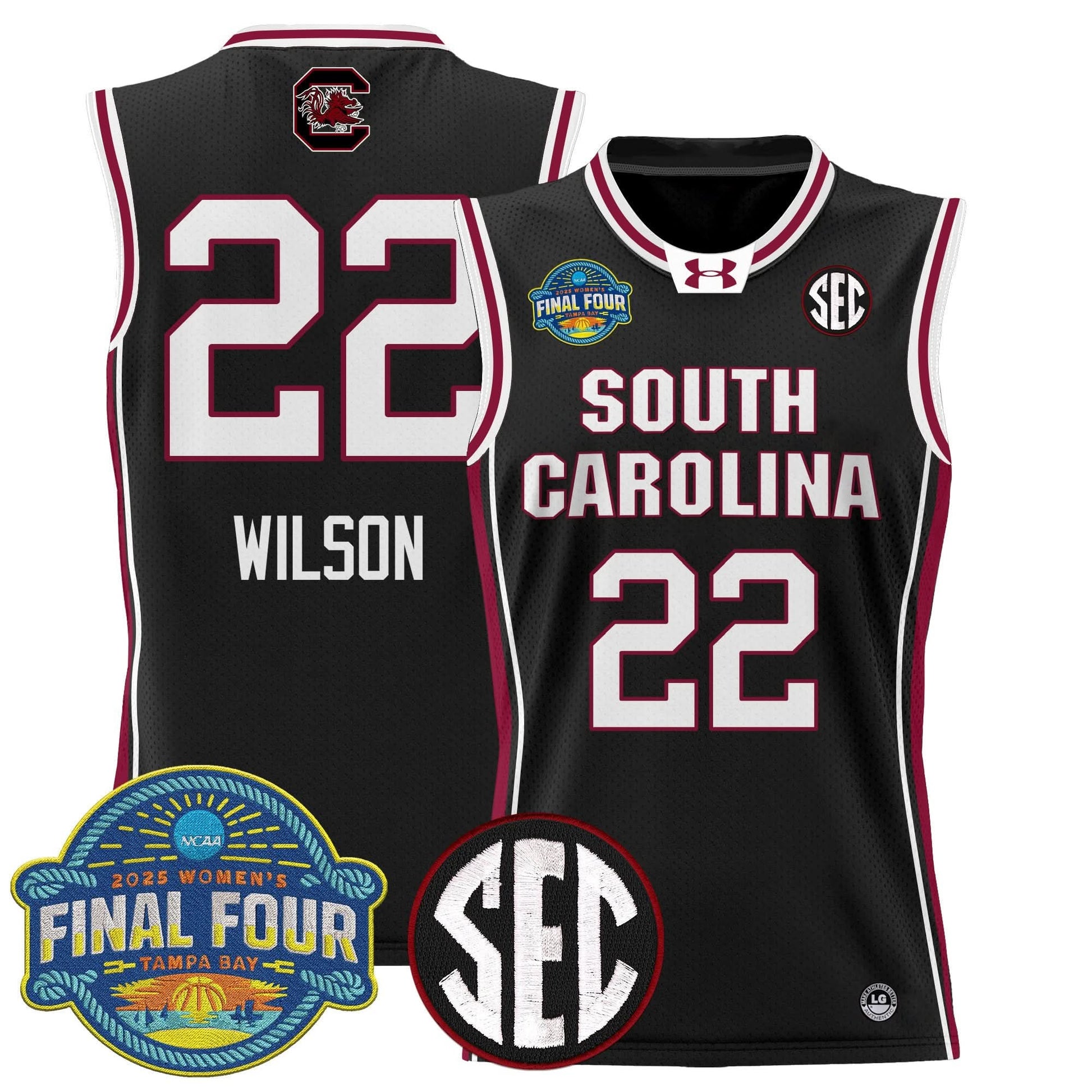 South Carolina Gamecocks 2025 Sec Women's Final Four Patch Lightweight Basketball Jersey - All Stitched