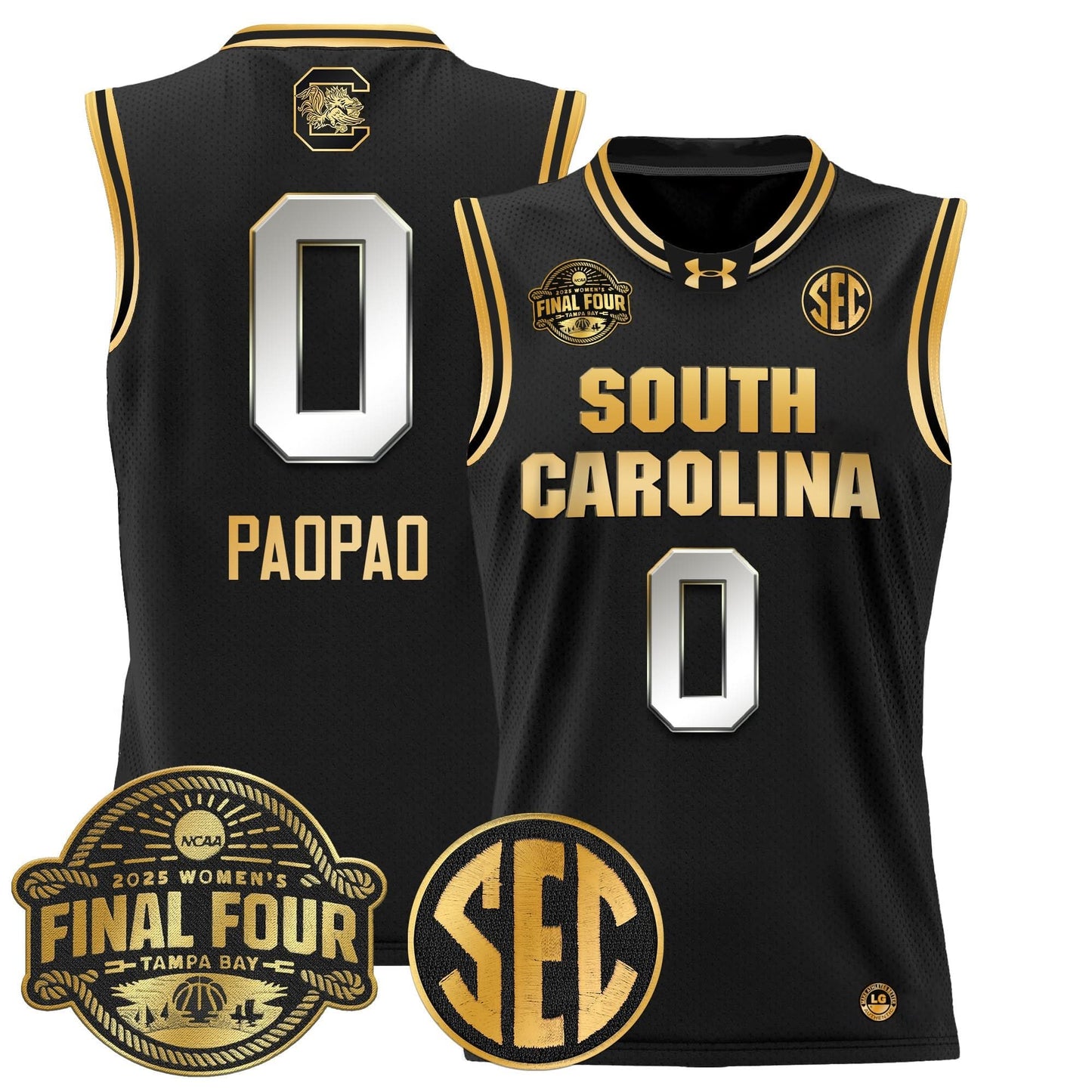 South Carolina Gamecocks 2025 Sec Women's Final Four Patch Lightweight Basketball Jersey - All Stitched