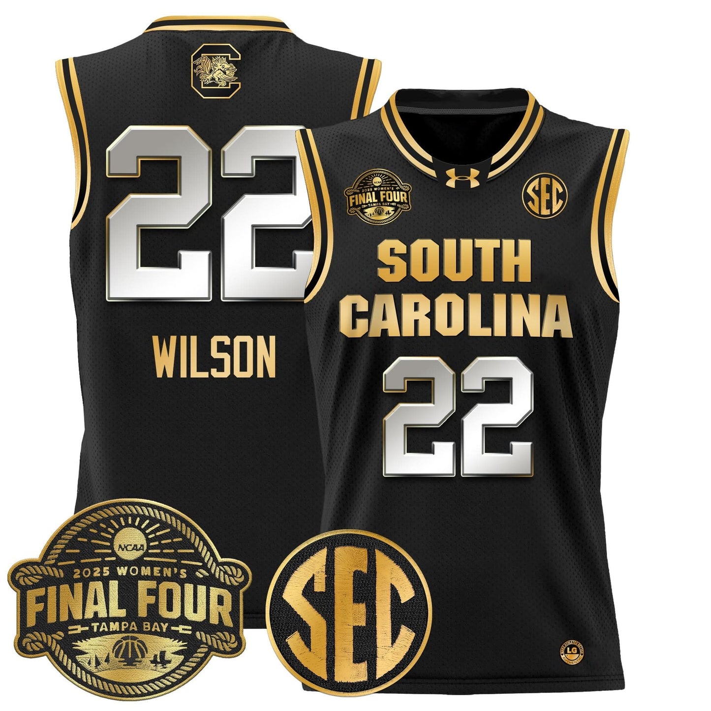 South Carolina Gamecocks 2025 Sec Women's Final Four Patch Lightweight Basketball Jersey - All Stitched