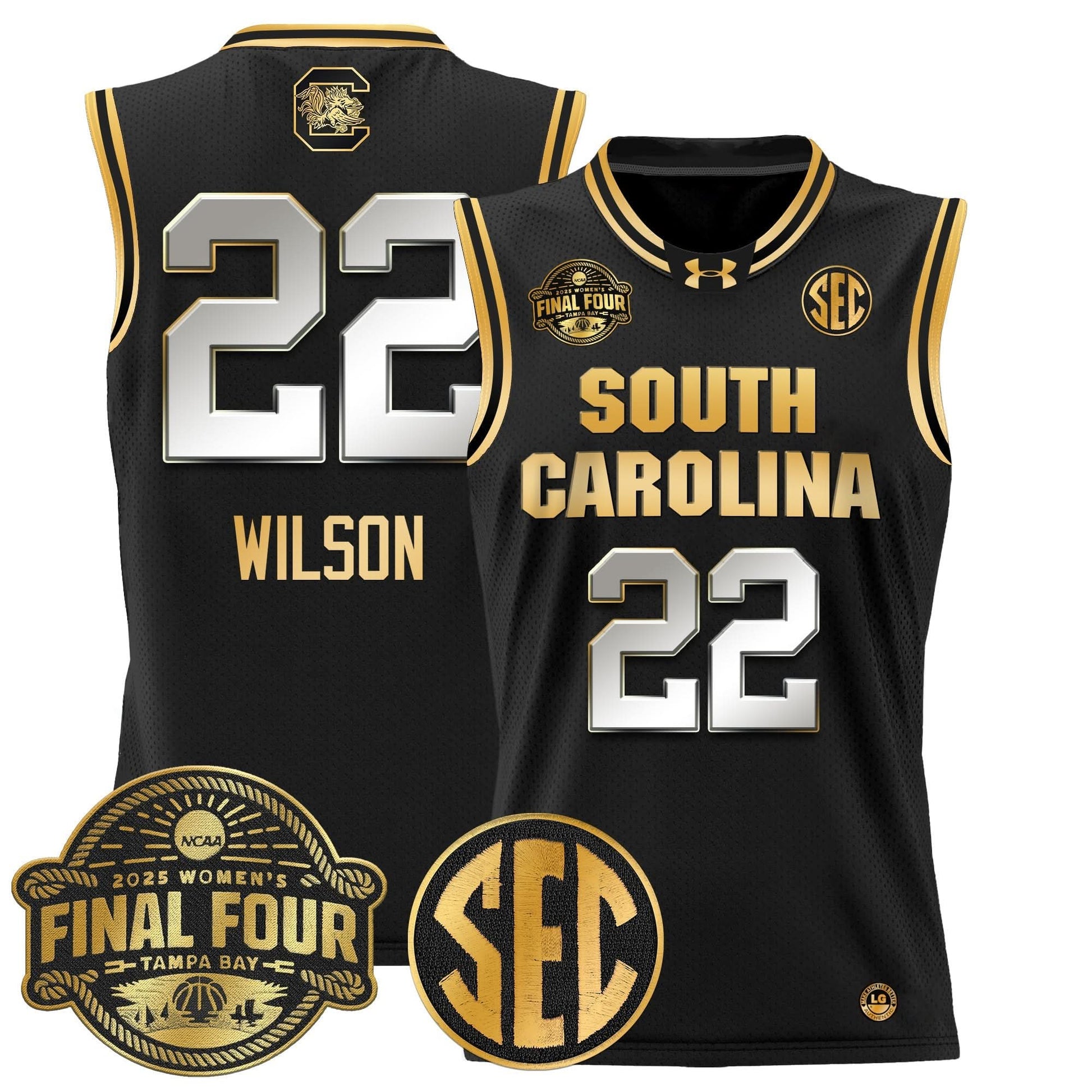 South Carolina Gamecocks 2025 Sec Women's Final Four Patch Lightweight Basketball Jersey - All Stitched