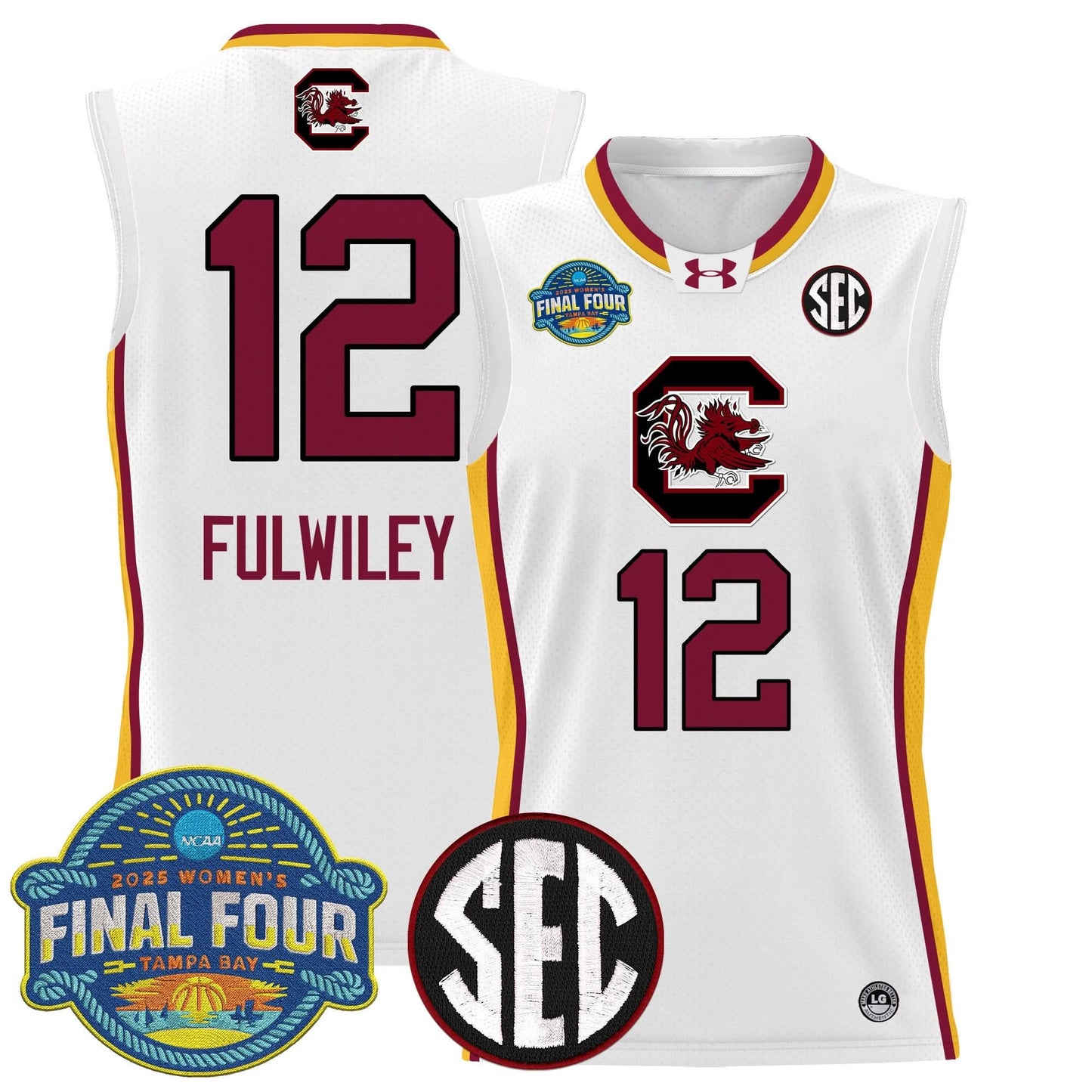 South Carolina Gamecocks 2025 Sec Women's Final Four Patch Lightweight Basketball Jersey - All Stitched