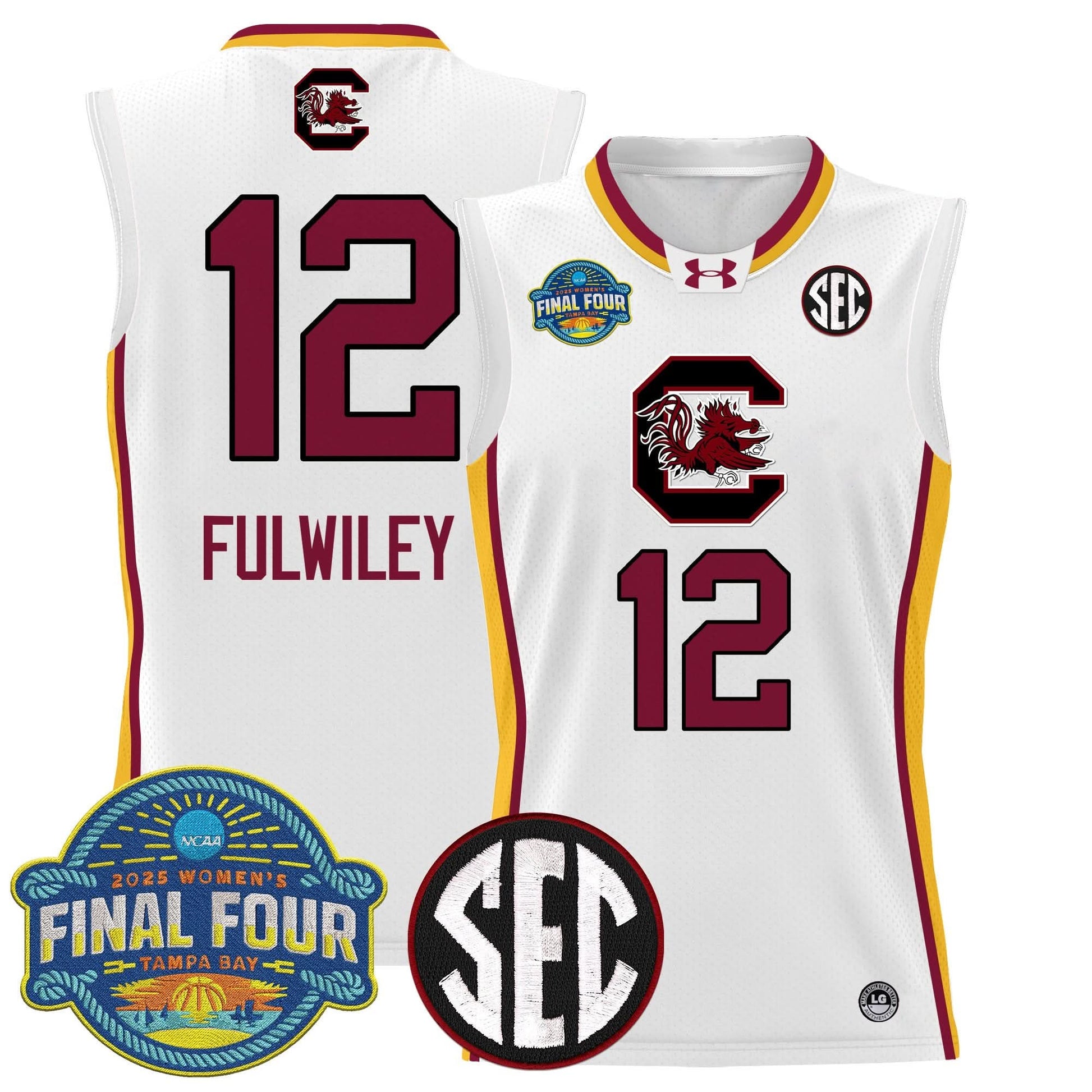 South Carolina Gamecocks 2025 Sec Women's Final Four Patch Lightweight Basketball Jersey - All Stitched