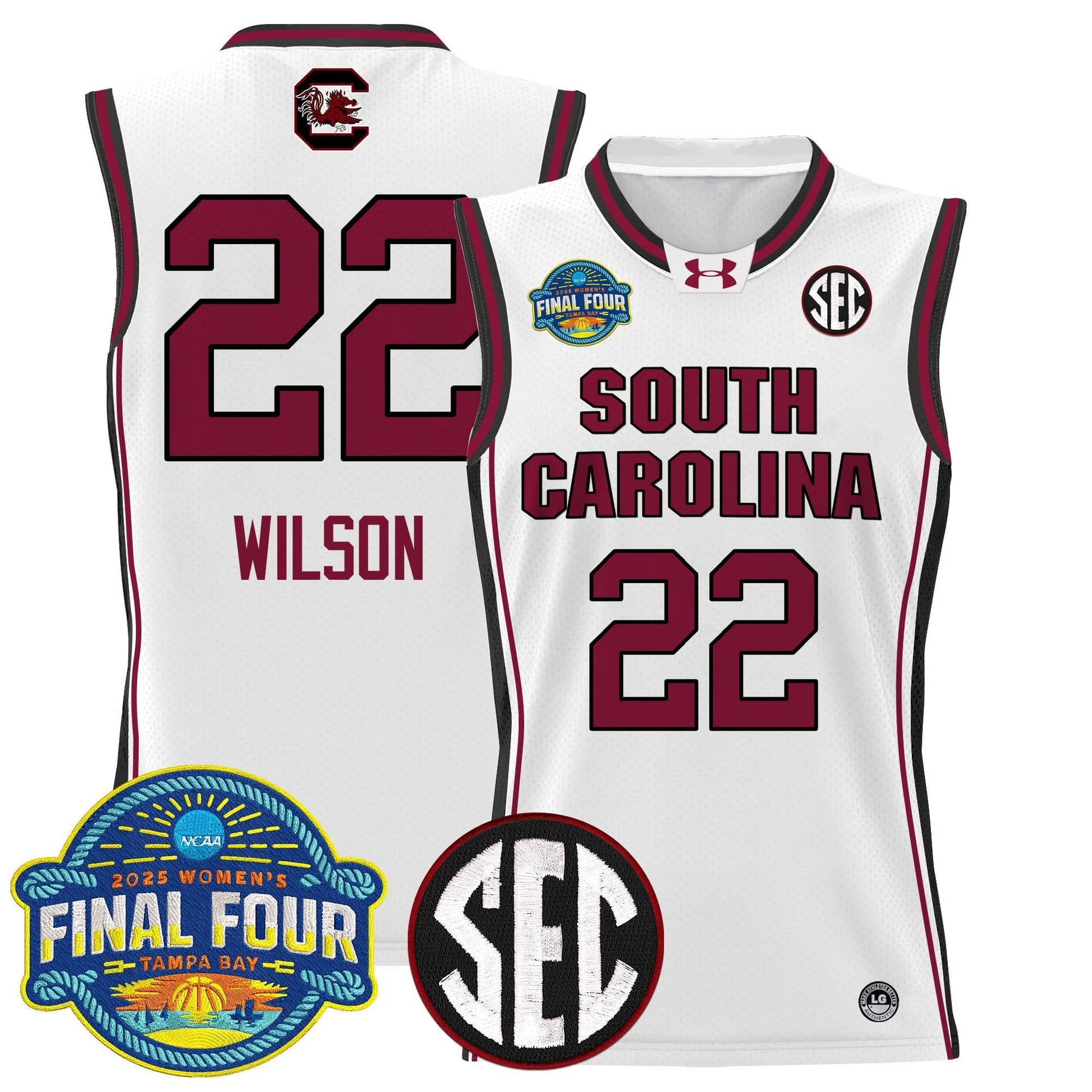 South Carolina Gamecocks 2025 Sec Women's Final Four Patch Lightweight Basketball Jersey - All Stitched