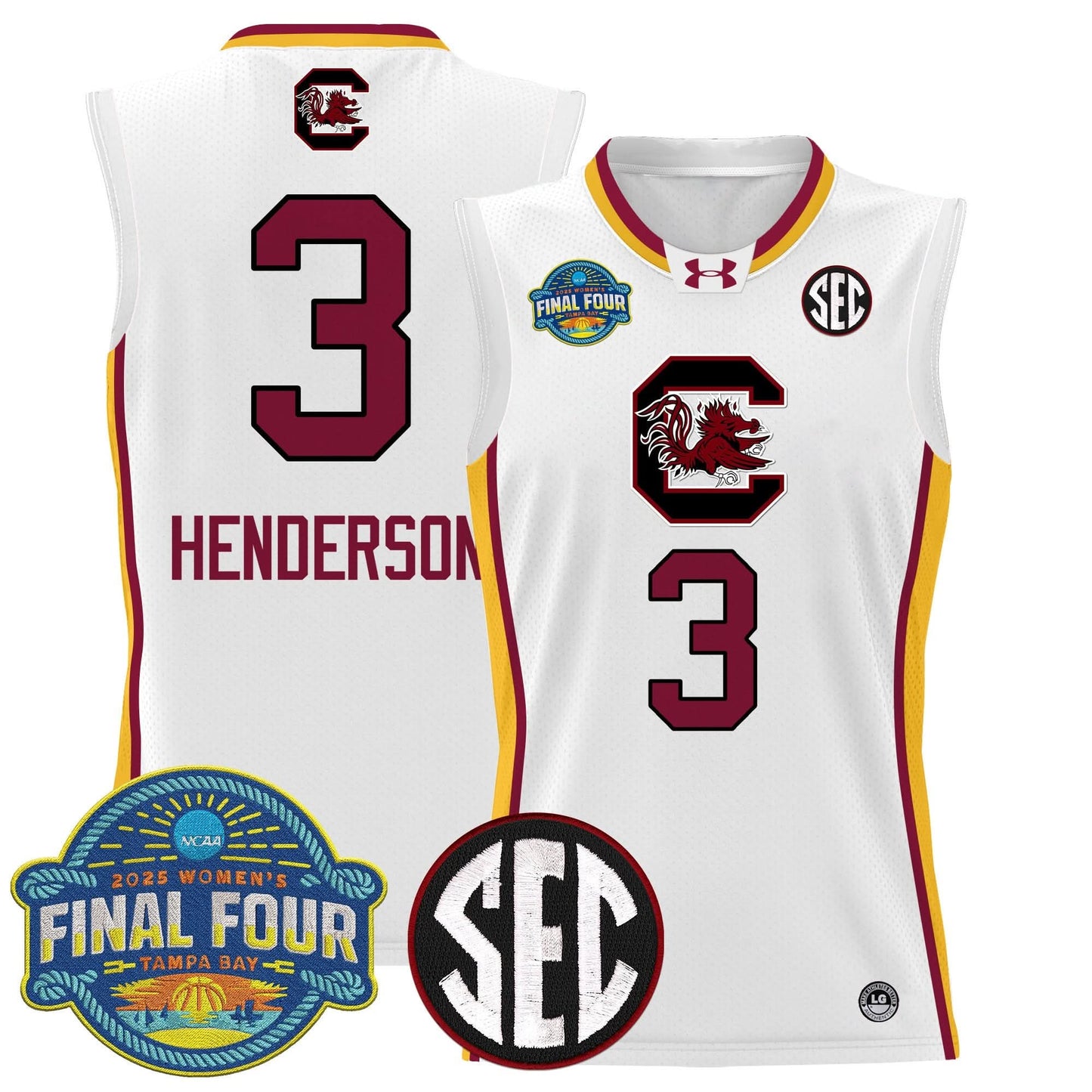 South Carolina Gamecocks 2025 Sec Women's Final Four Patch Lightweight Basketball Jersey - All Stitched
