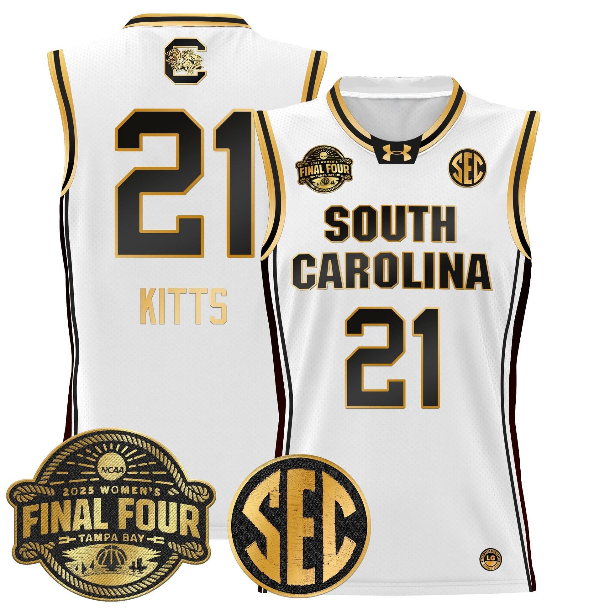 South Carolina Gamecocks 2025 Sec Women's Final Four Patch Lightweight Basketball Jersey - All Stitched