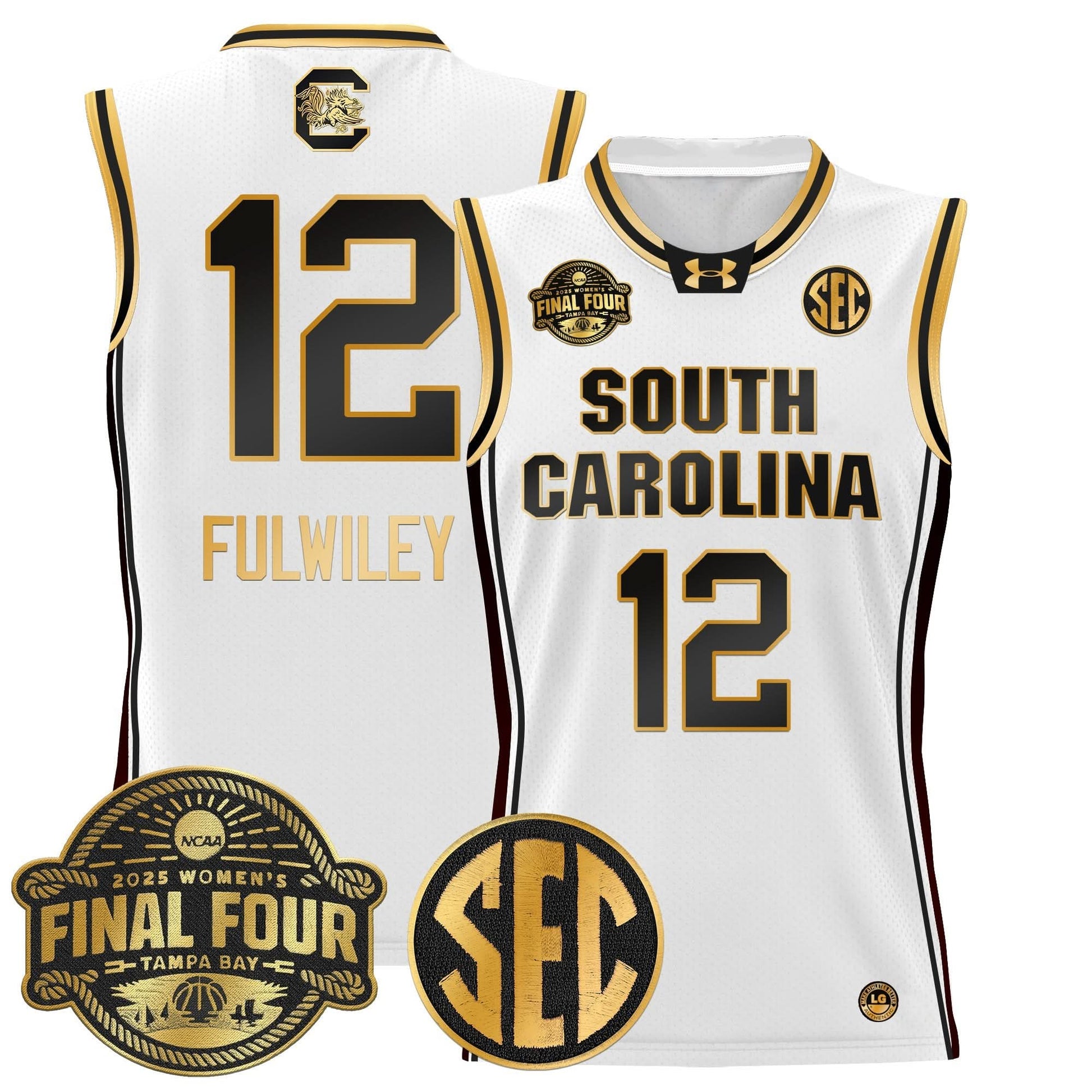 South Carolina Gamecocks 2025 Sec Women's Final Four Patch Lightweight Basketball Jersey - All Stitched