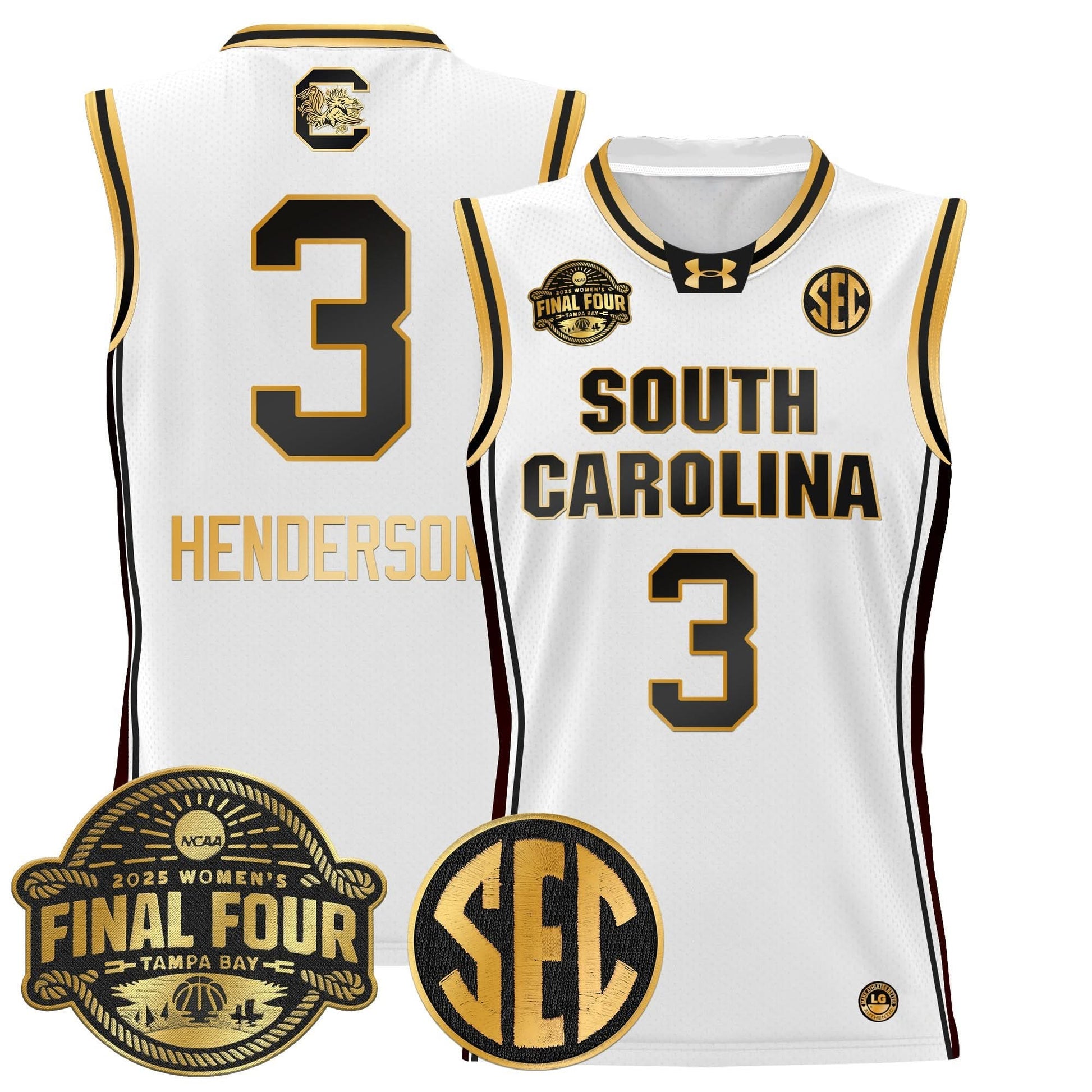 South Carolina Gamecocks 2025 Sec Women's Final Four Patch Lightweight Basketball Jersey - All Stitched