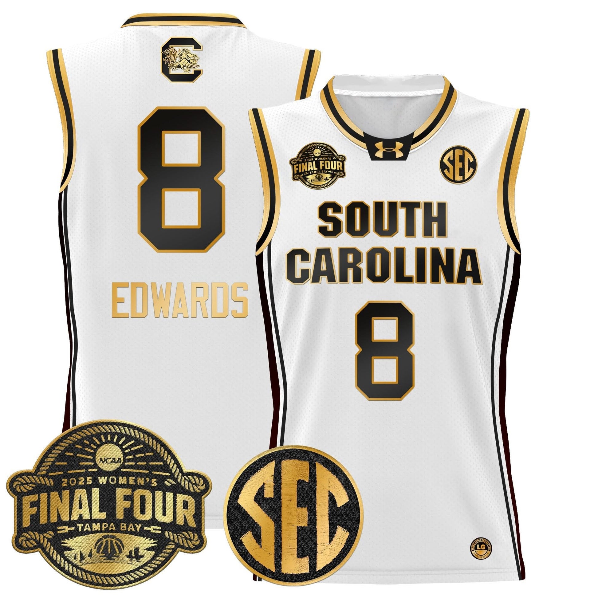 South Carolina Gamecocks 2025 Sec Women's Final Four Patch Lightweight Basketball Jersey - All Stitched