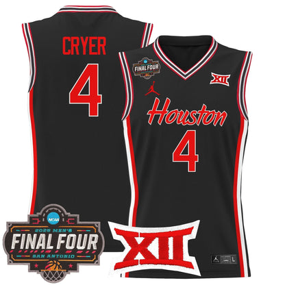 Houston Cougars 2025 Final Four Patch Basketball Jersey - All Stitched