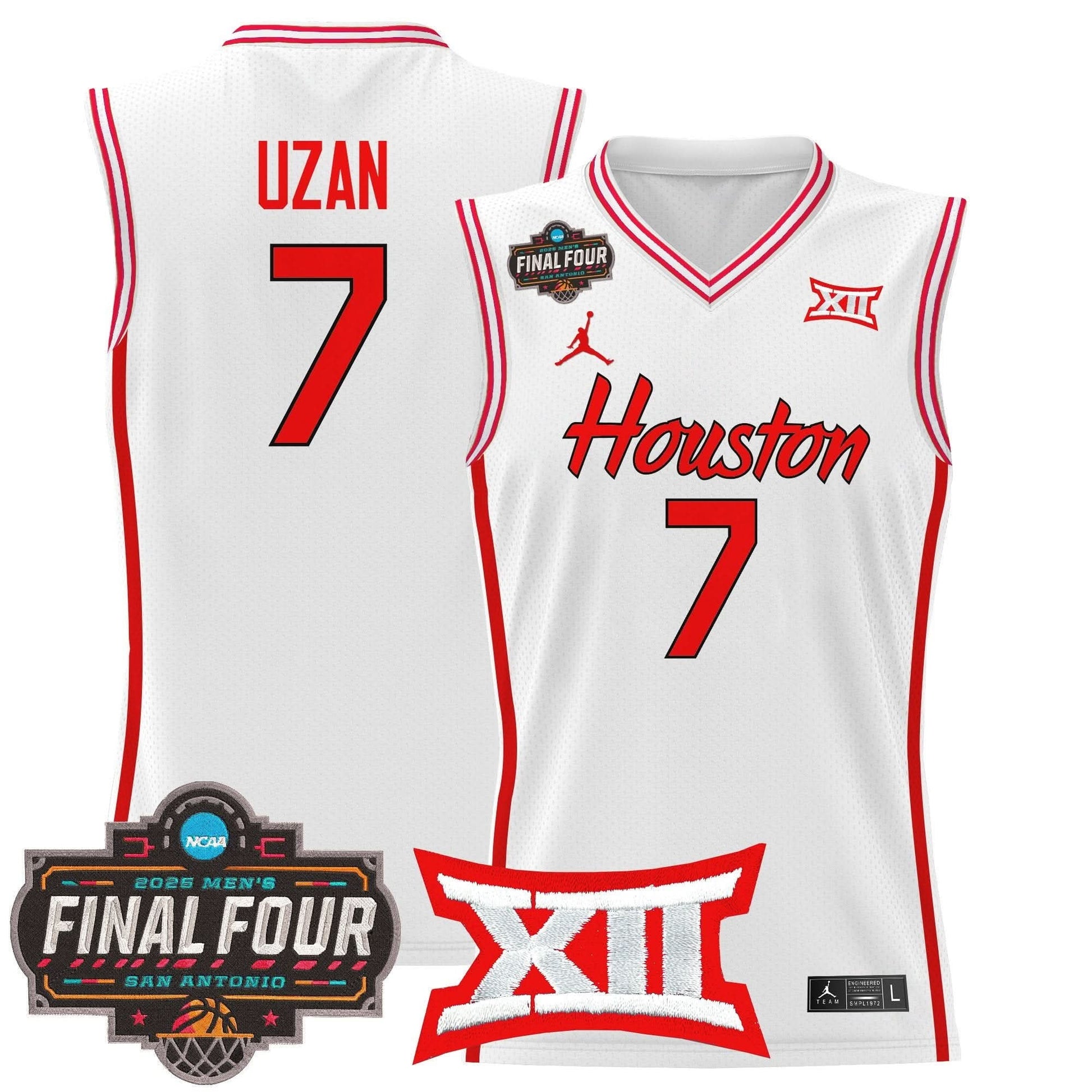 Houston Cougars 2025 Final Four Patch Basketball Jersey - All Stitched