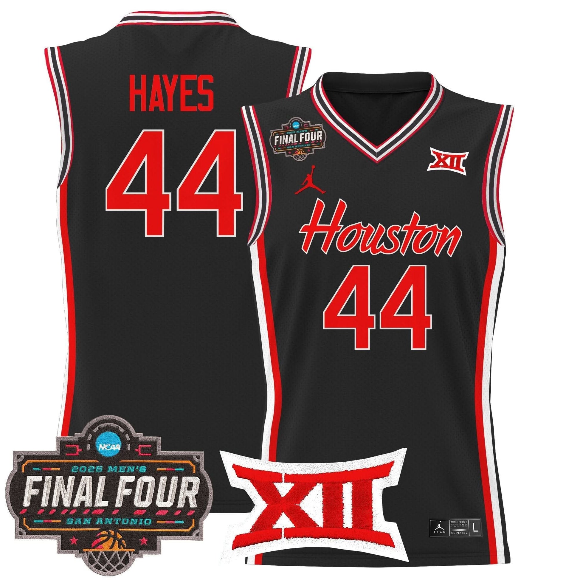 Houston Cougars 2025 Final Four Patch Basketball Jersey - All Stitched