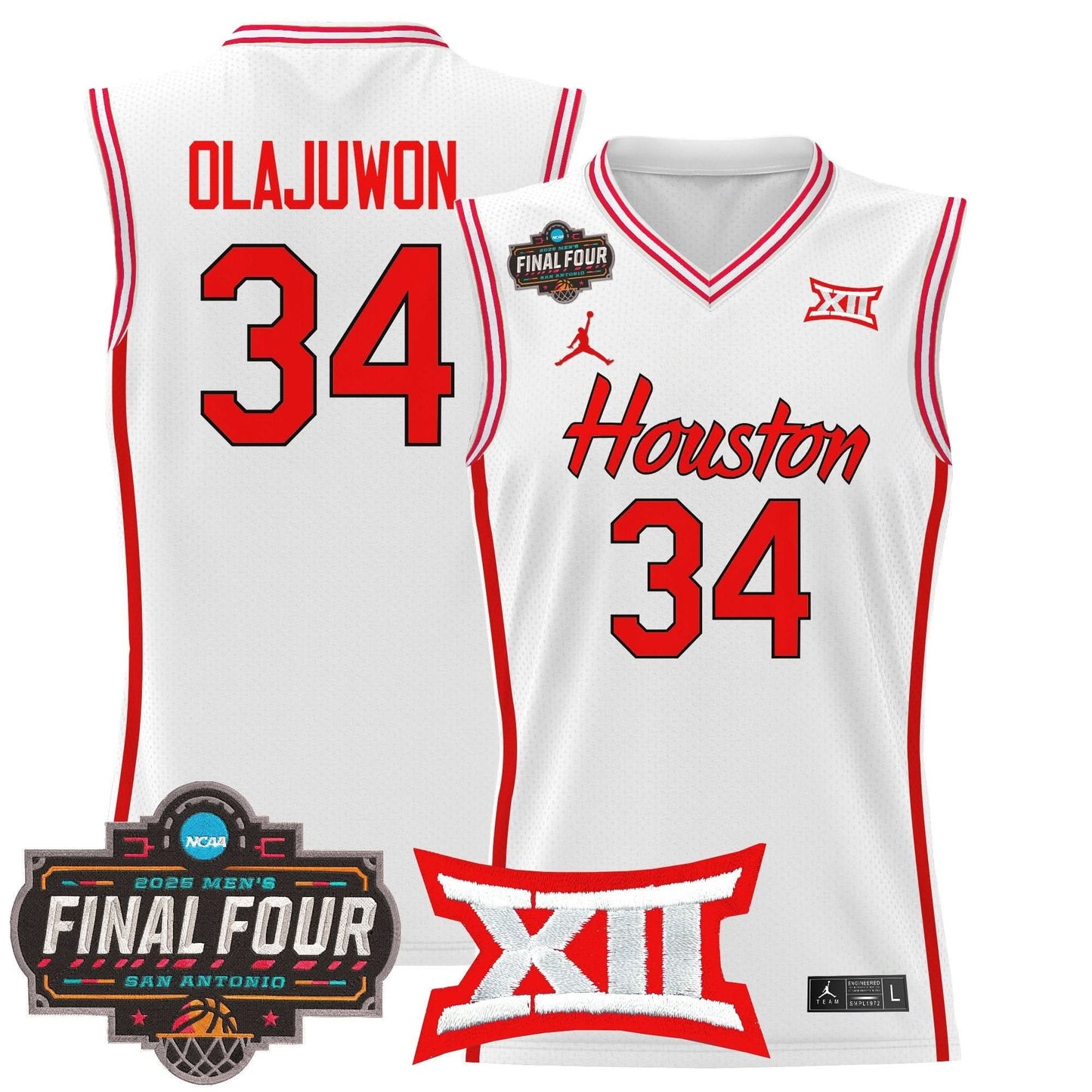 Houston Cougars 2025 Final Four Patch Basketball Jersey - All Stitched