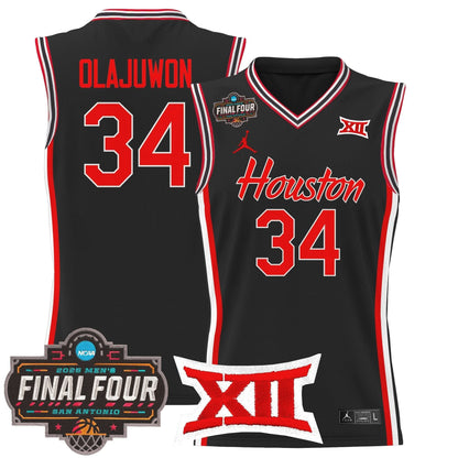 Houston Cougars 2025 Final Four Patch Basketball Jersey - All Stitched