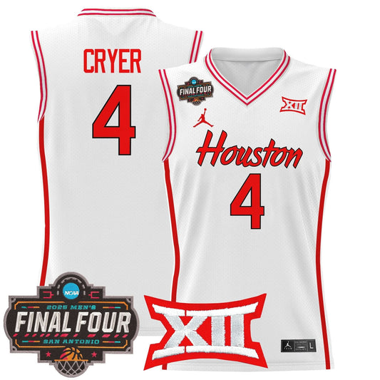 Houston Cougars 2025 Final Four Patch Basketball Jersey - All Stitched