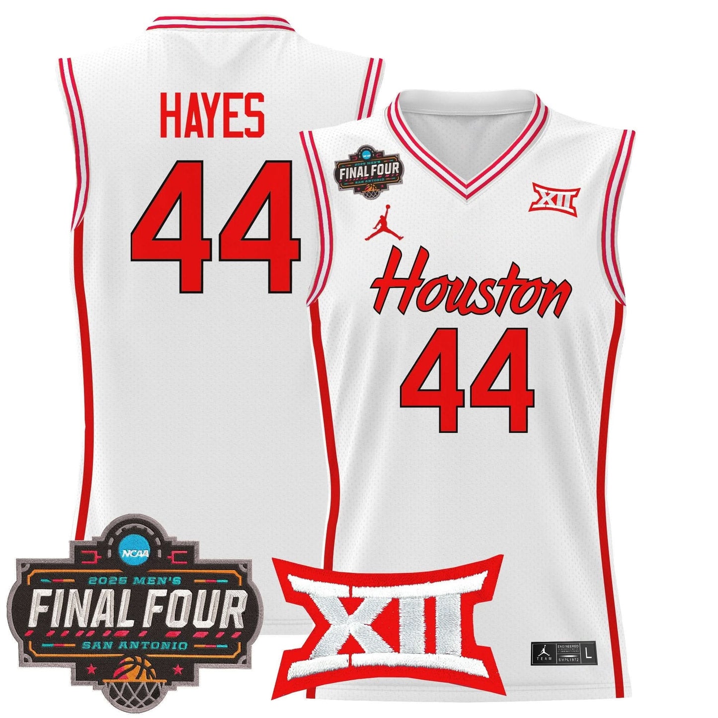 Houston Cougars 2025 Final Four Patch Basketball Jersey - All Stitched