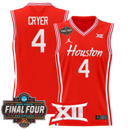 Houston Cougars 2025 Final Four Patch Basketball Jersey - All Stitched