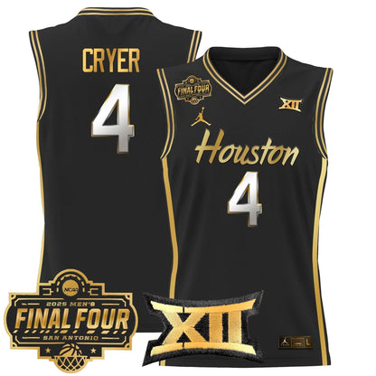 Houston Cougars 2025 Final Four Patch Basketball Jersey - All Stitched