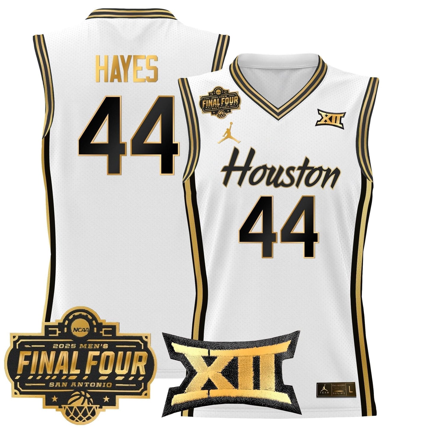 Houston Cougars 2025 Final Four Patch Basketball Jersey - All Stitched