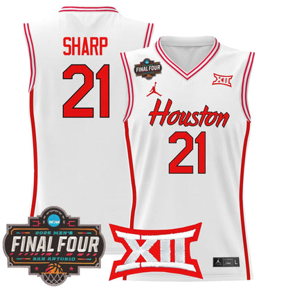 Houston Cougars 2025 Final Four Patch Basketball Jersey - All Stitched