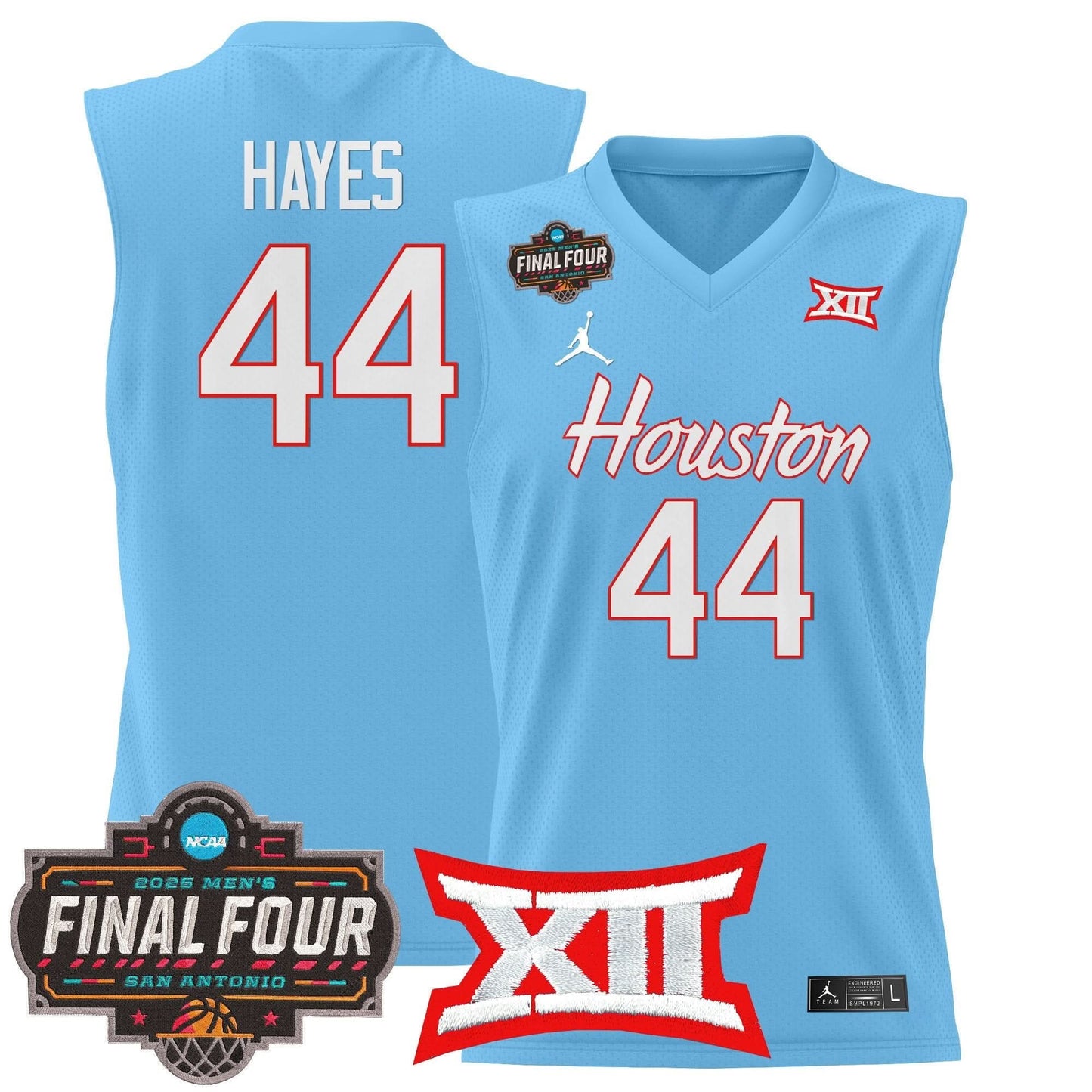 Houston Cougars 2025 Final Four Patch Basketball Jersey - All Stitched
