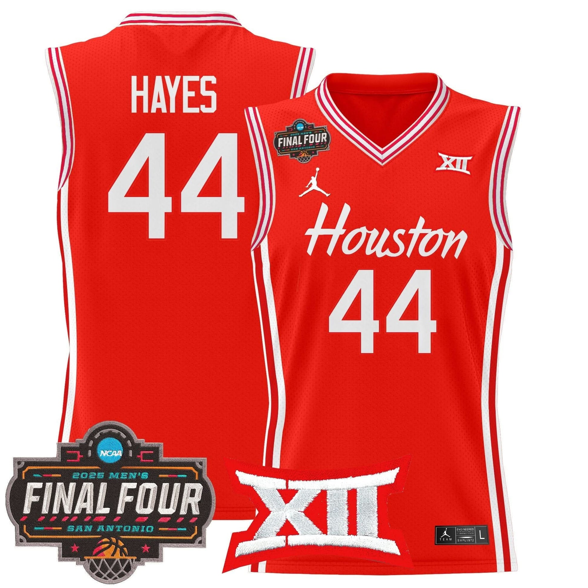 Houston Cougars 2025 Final Four Patch Basketball Jersey - All Stitched