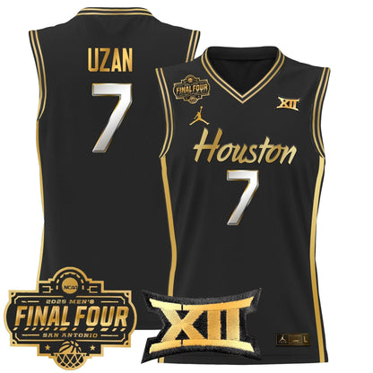 Houston Cougars 2025 Final Four Patch Basketball Jersey - All Stitched
