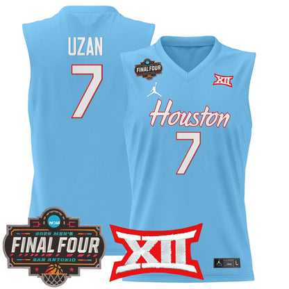 Houston Cougars 2025 Final Four Patch Basketball Jersey - All Stitched