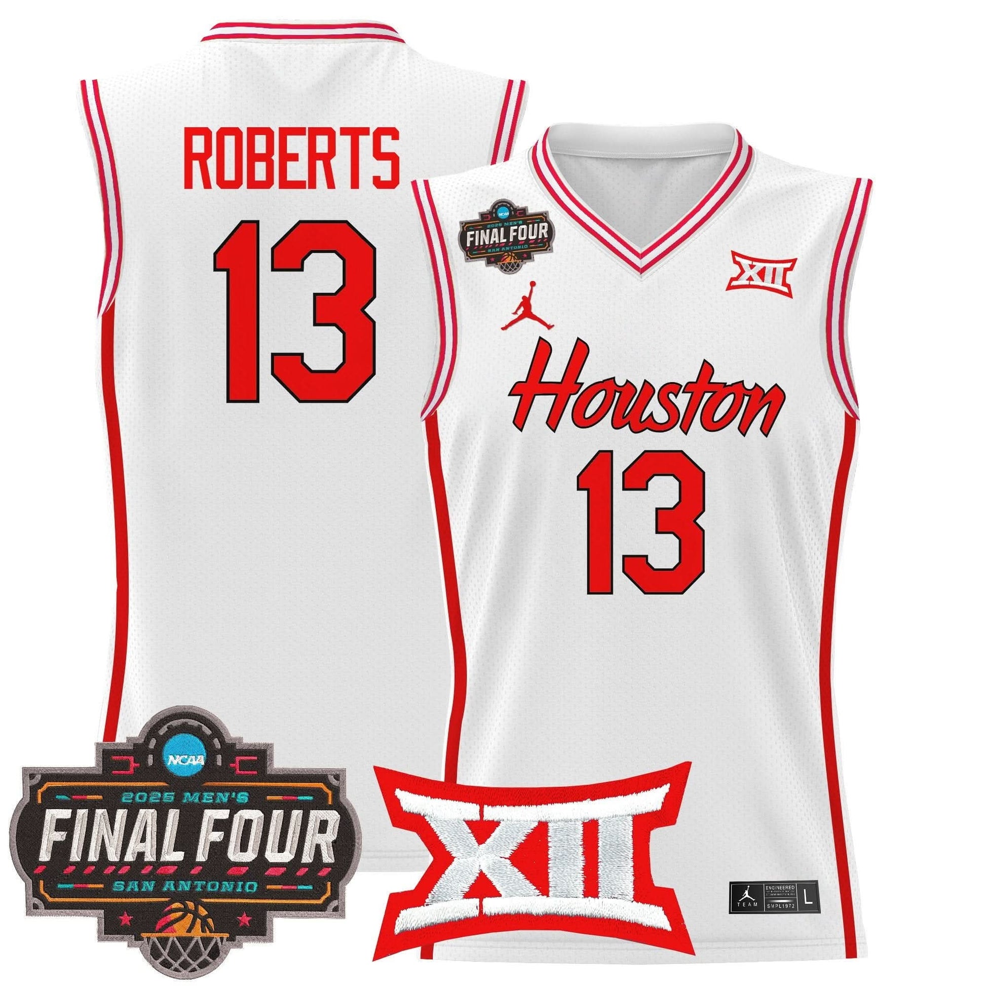 Houston Cougars 2025 Final Four Patch Basketball Jersey - All Stitched