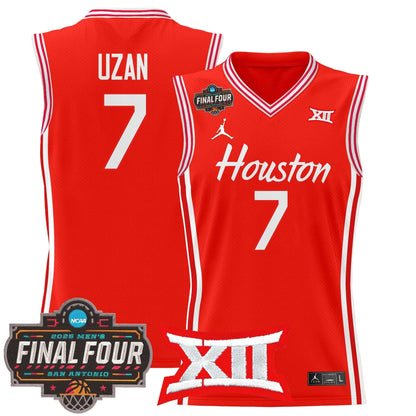 Houston Cougars 2025 Final Four Patch Basketball Jersey - All Stitched