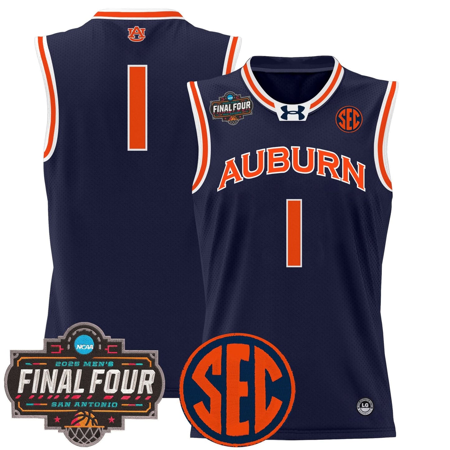 Auburn Tigers 2025 Final Four Patch Lightweight Basketball Jersey - All Stitched