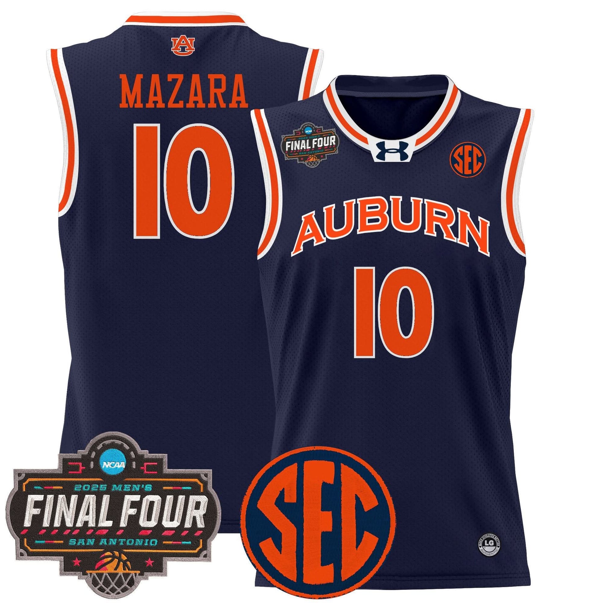 Auburn Tigers 2025 Final Four Patch Lightweight Basketball Jersey - All Stitched