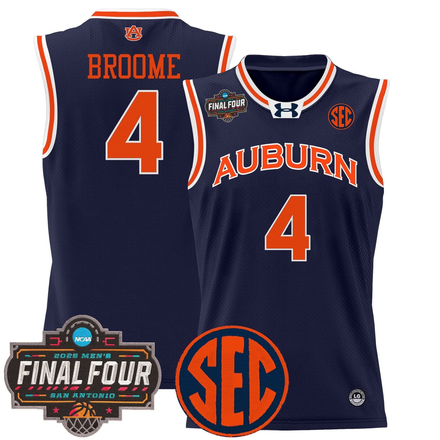 Auburn Tigers 2025 Final Four Patch Lightweight Basketball Jersey - All Stitched
