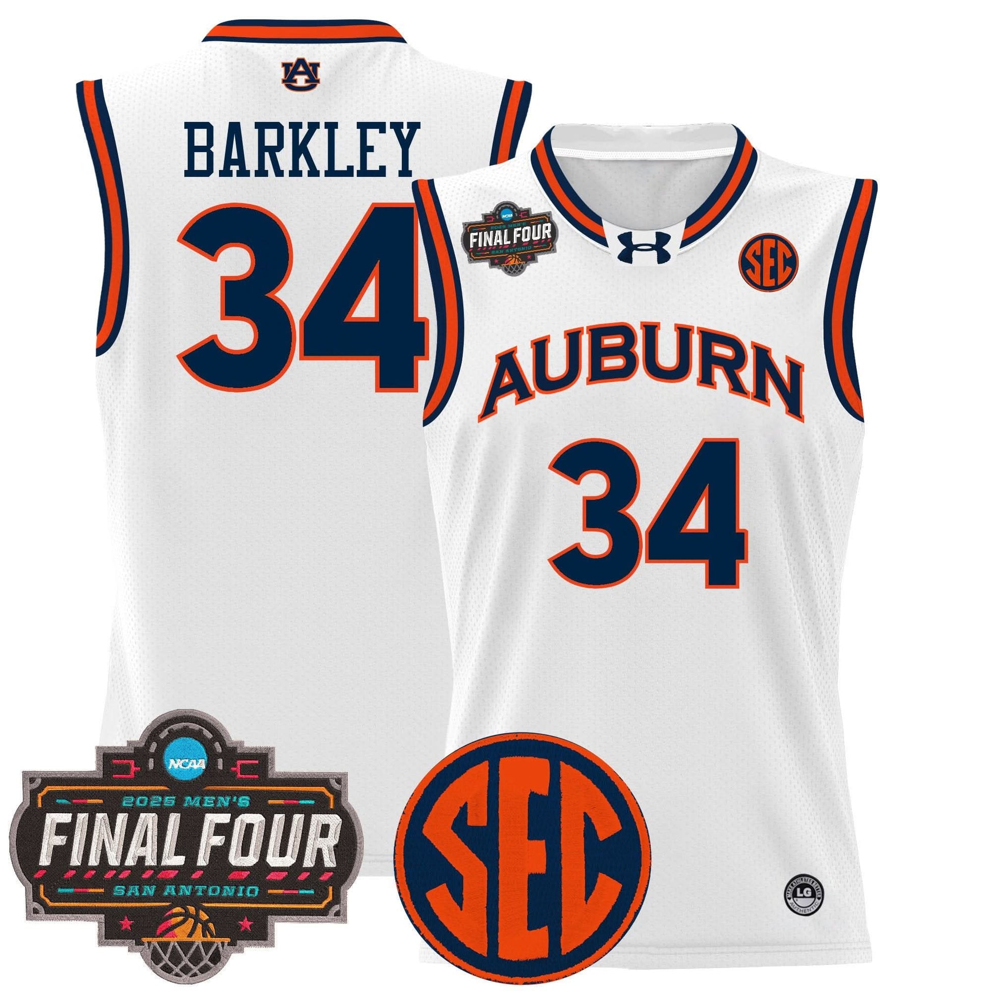 Auburn Tigers 2025 Final Four Patch Lightweight Basketball Jersey - All Stitched