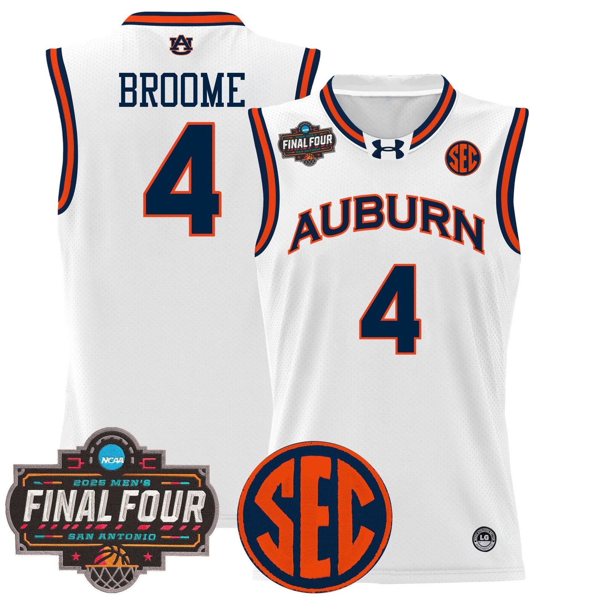 Auburn Tigers 2025 Final Four Patch Lightweight Basketball Jersey - All Stitched
