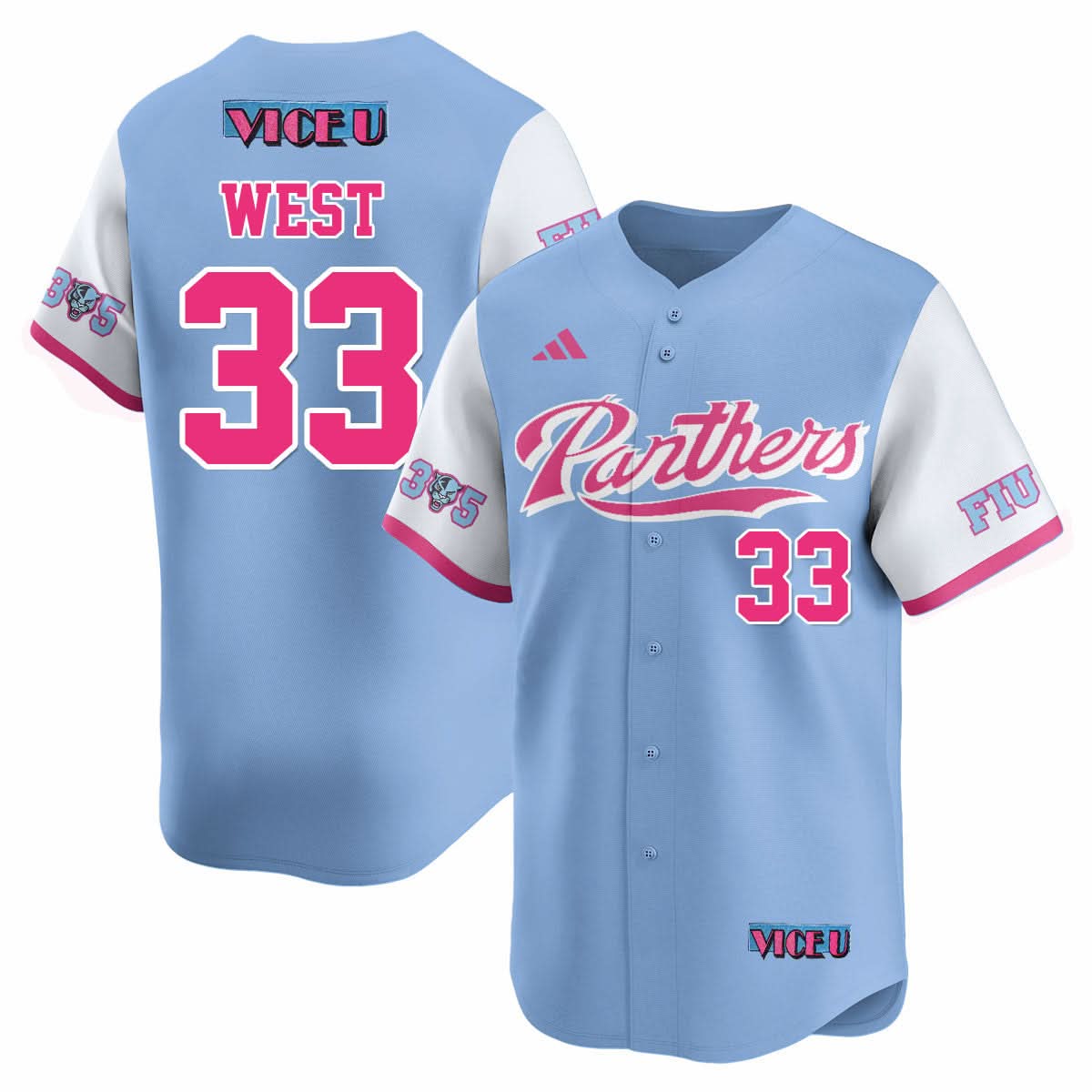 FIU Baseball 2025 'Vice U' Jersey - All Stitched