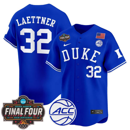 Duke Blue Devils 2025 Final Four Patch Vapor Baseball Jersey - All Stitched