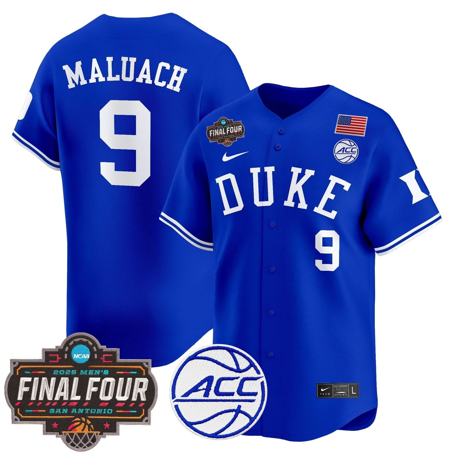 Duke Blue Devils 2025 Final Four Patch Vapor Baseball Jersey - All Stitched