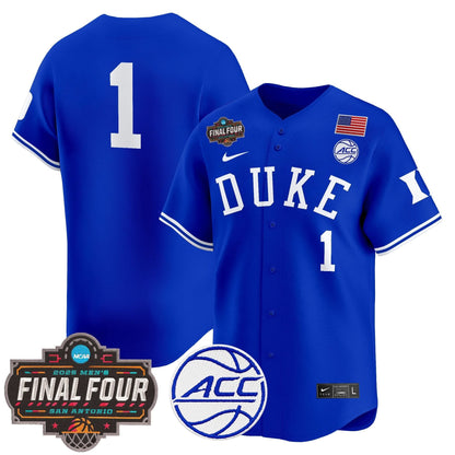 Duke Blue Devils 2025 Final Four Patch Vapor Baseball Jersey - All Stitched
