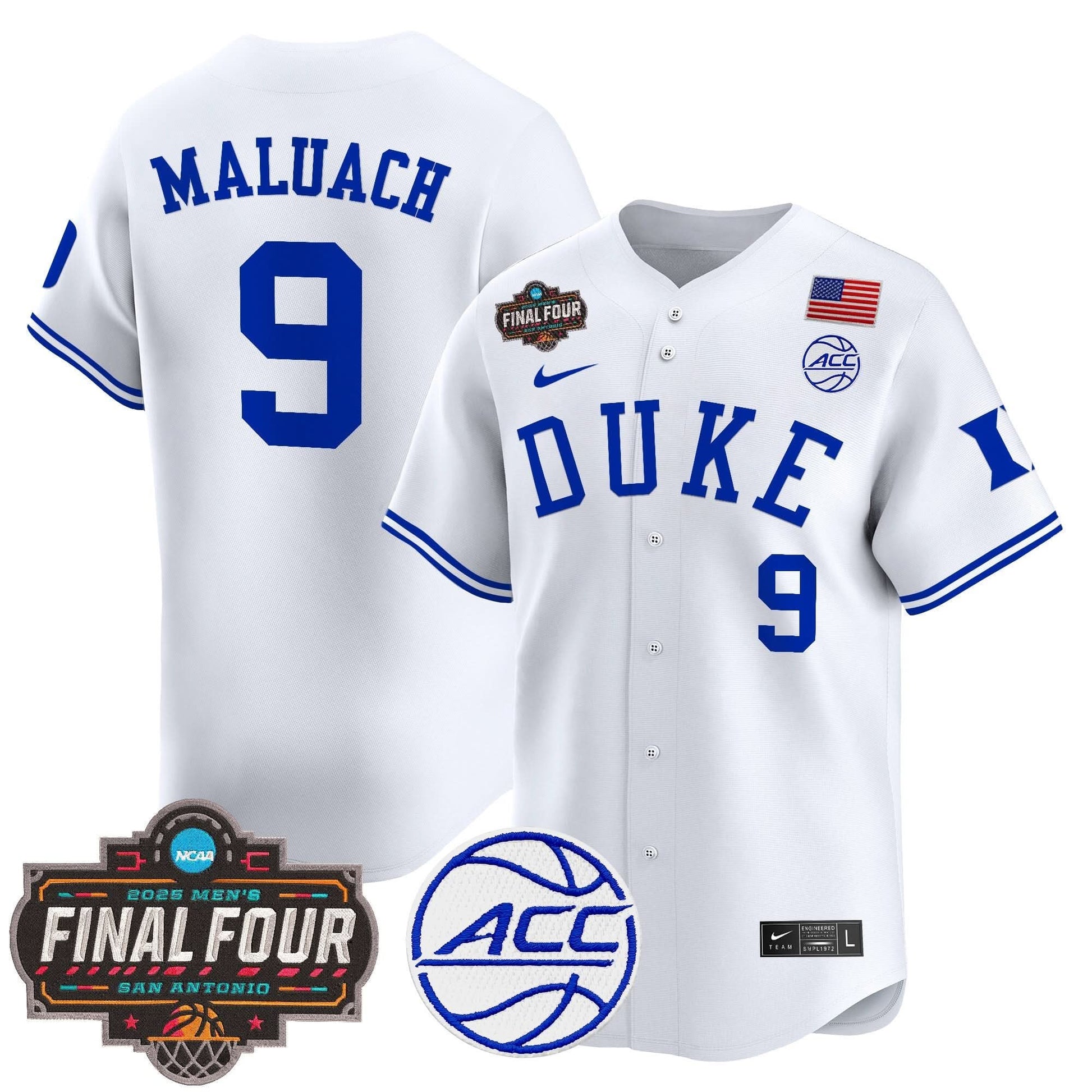 Duke Blue Devils 2025 Final Four Patch Vapor Baseball Jersey - All Stitched