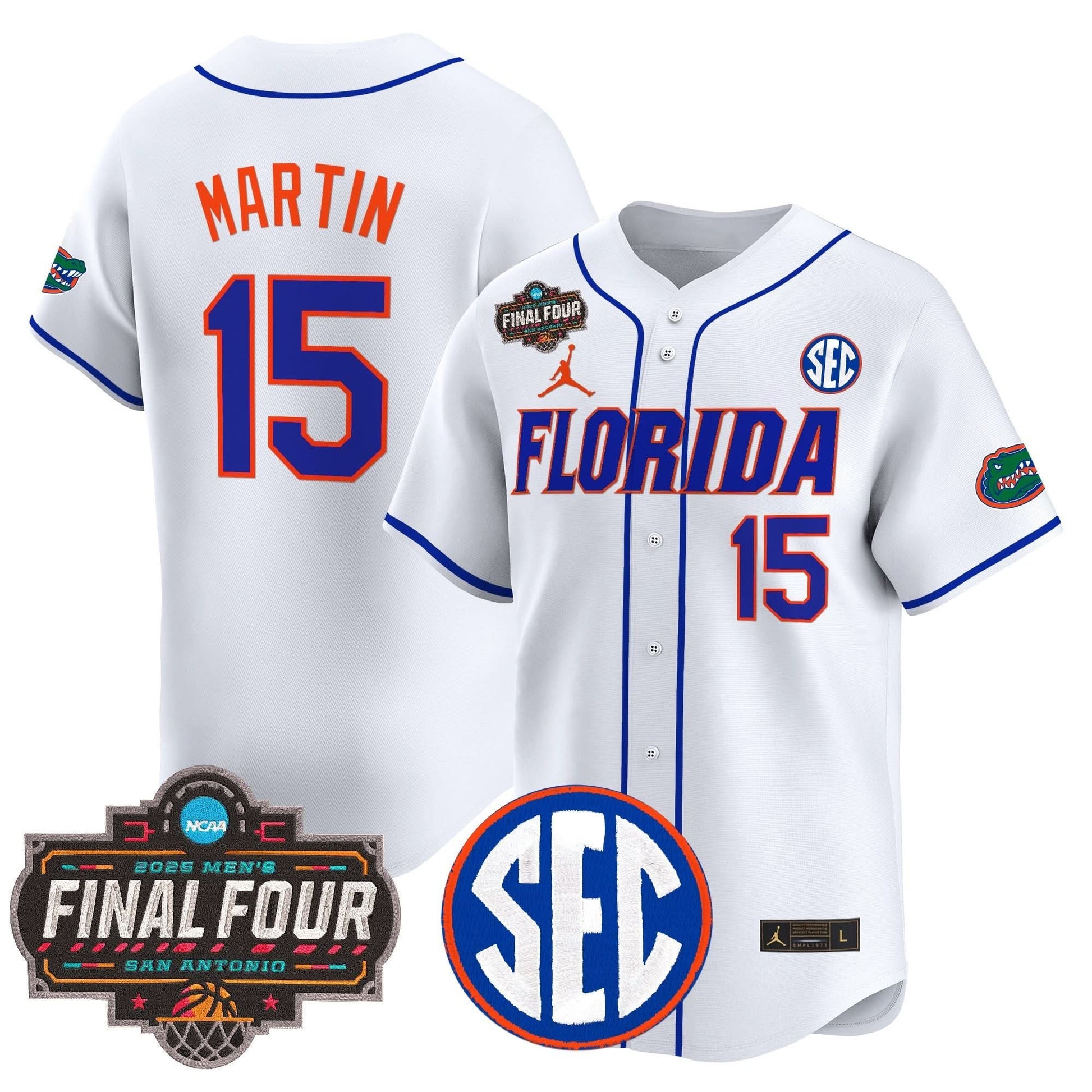 Florida Gators 2025 Final Four Patch Vapor Baseball Jersey - All Stitched