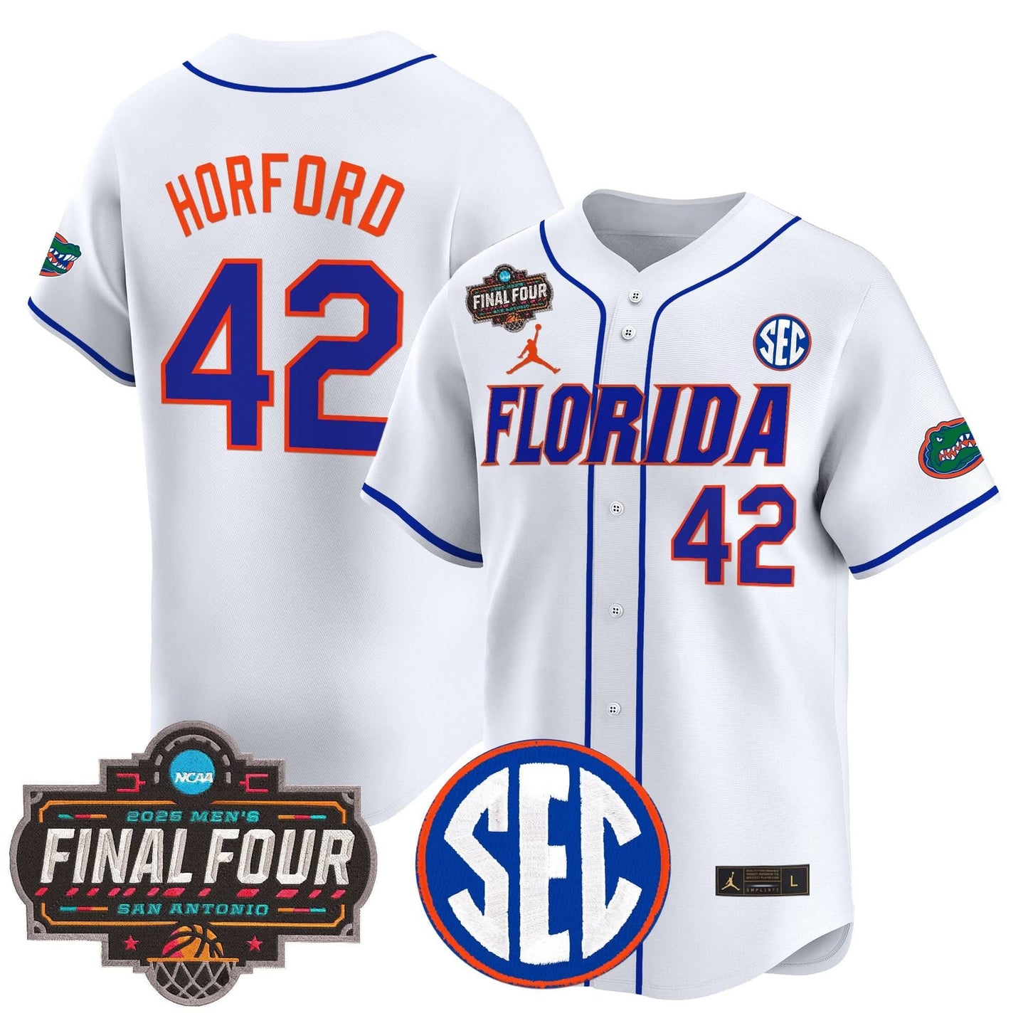 Florida Gators 2025 Final Four Patch Vapor Baseball Jersey - All Stitched