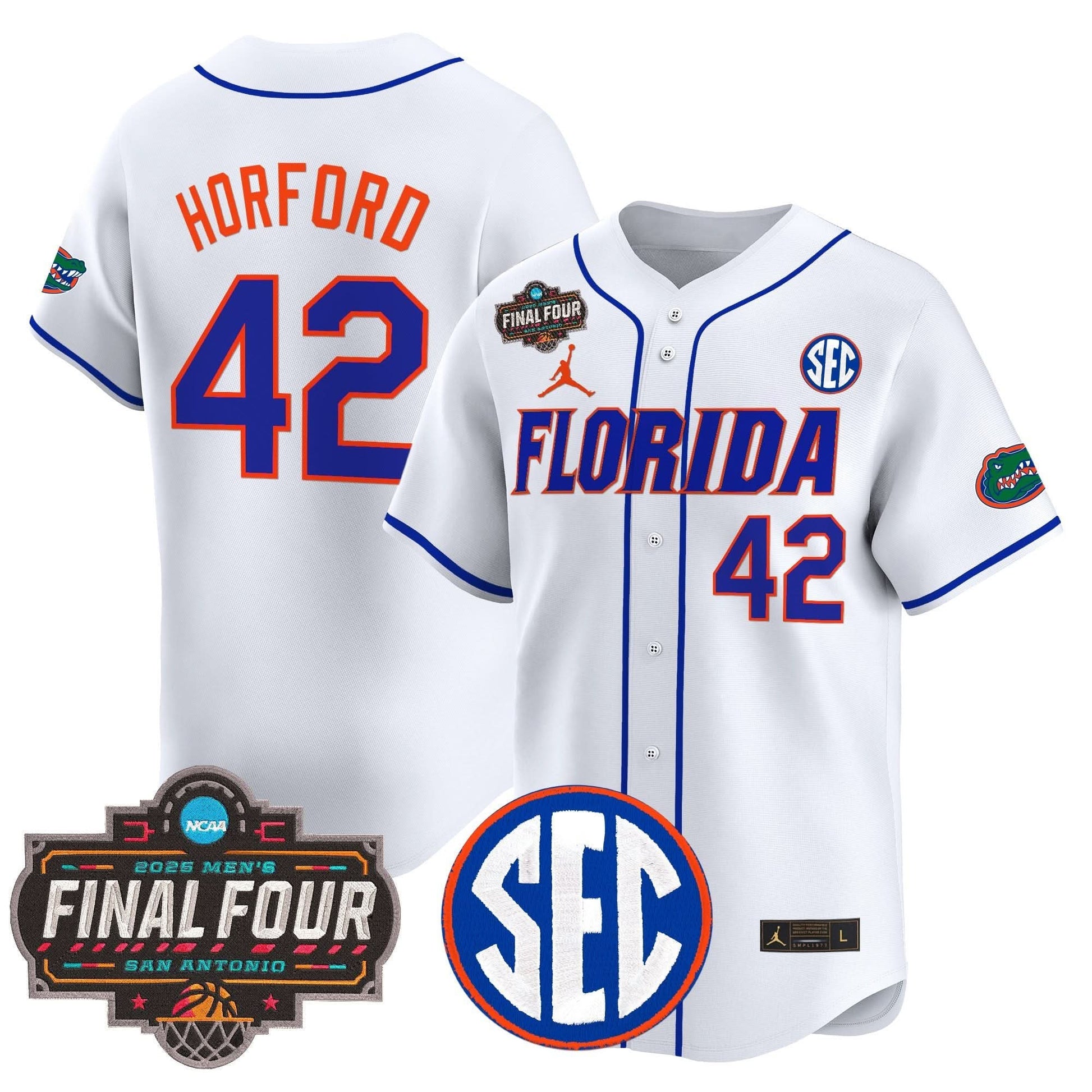 Florida Gators 2025 Final Four Patch Vapor Baseball Jersey - All Stitched
