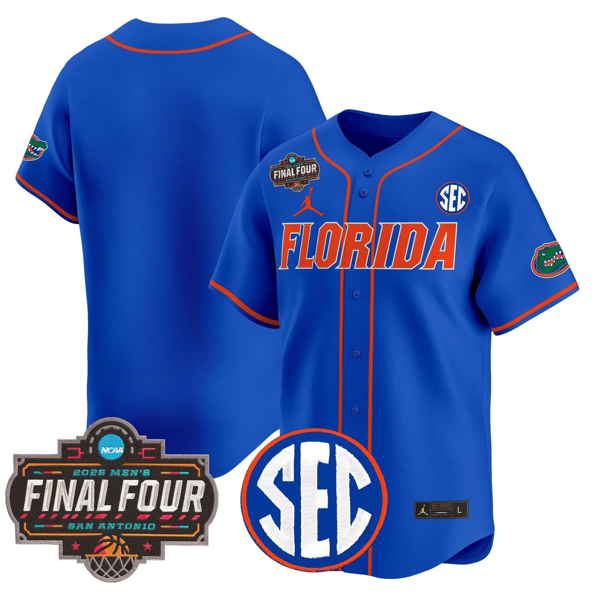 Florida Gators 2025 Final Four Patch Vapor Baseball Jersey - All Stitched